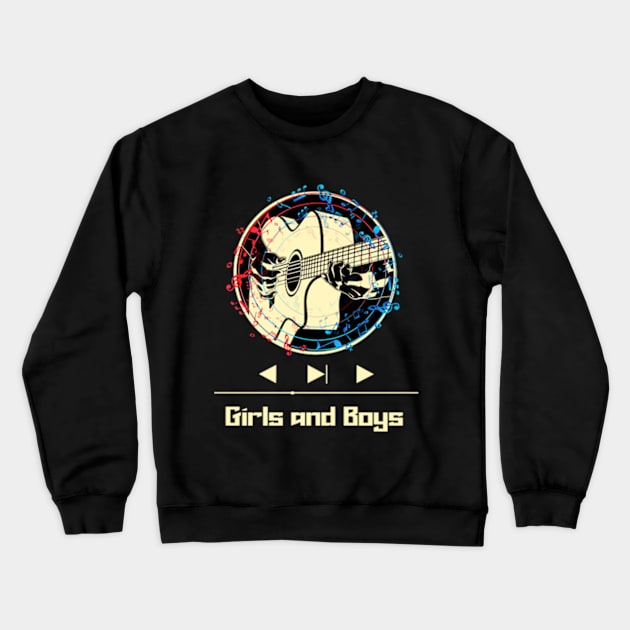 Girls and Boys on Guitar Crewneck Sweatshirt by nasib